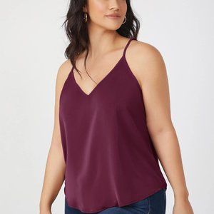 Burgandy Plus Solid Cami Top